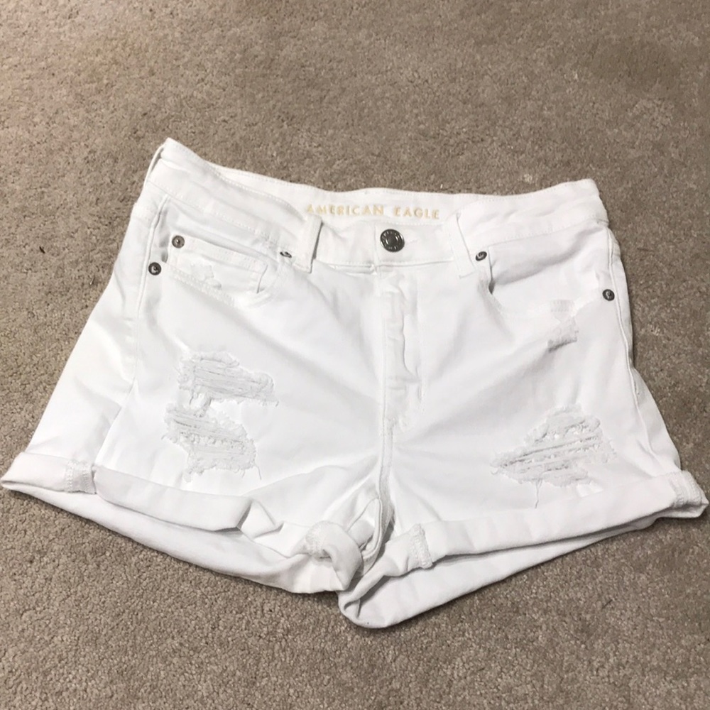 White High Waisted Short Shorts